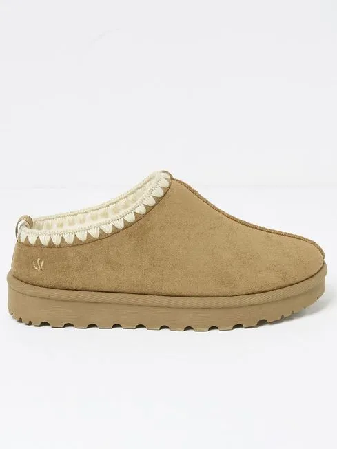 Women Fatface Loungewear Lyra Brown Mule Slippers