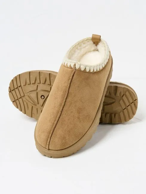 Women Fatface Loungewear Lyra Brown Mule Slippers