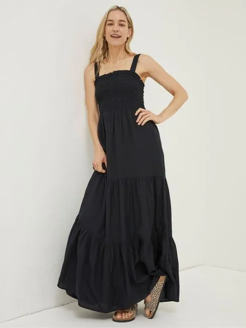 Women Fatface Maxi Dresses Black Danielle Maxi Dress