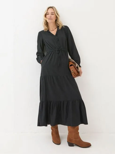 Women Fatface Maxi Dresses Dahlia Black Maxi Dress
