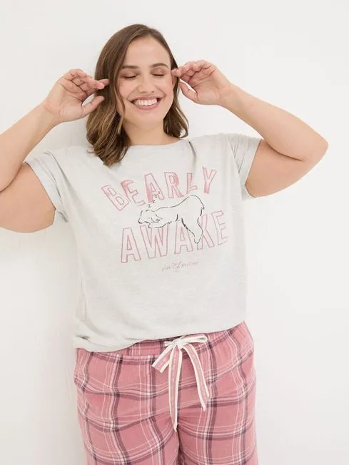 Women Fatface Pajamas and Nightwear Bearly Awake Grey 100 Cotton Pyjama Top Women Fatface Pajamas and Nightwear Bearly Awake Grey 100 Cotton Pyjama Top