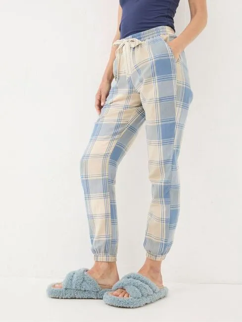 Women Fatface Pajamas and Nightwear Cora Ivory Check Check Pyjama Bottoms