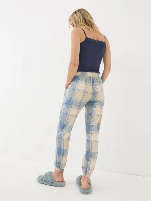 Women Fatface Pajamas and Nightwear Cora Ivory Check Check Pyjama Bottoms