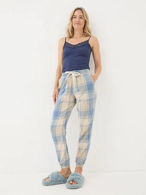 Women Fatface Pajamas and Nightwear Cora Ivory Check Check Pyjama Bottoms