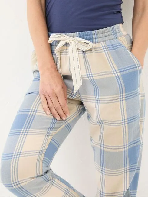 Women Fatface Pajamas and Nightwear Cora Ivory Check Check Pyjama Bottoms