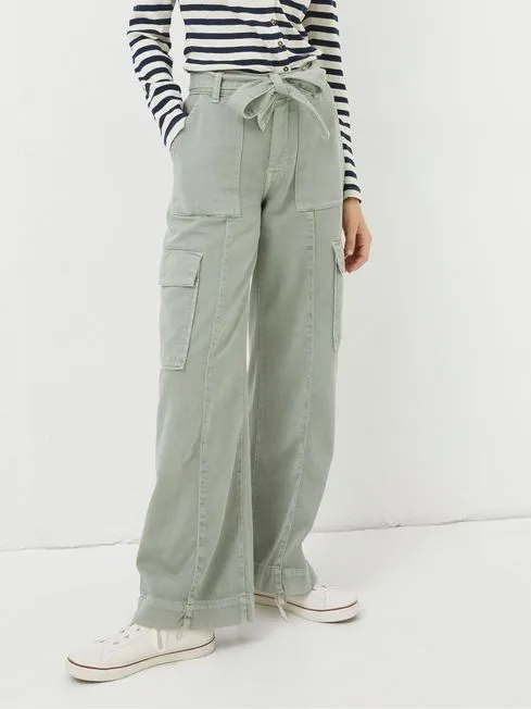 Women Fatface Pants and Leggings Green Belted Cargo Trousers Women Fatface Pants and Leggings Green Belted Cargo Trousers