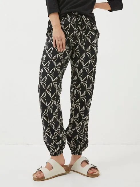 Women Fatface Pants and Leggings Lyme Black Mono Geo Trousers Women Fatface Pants and Leggings Lyme Black Mono Geo Trousers