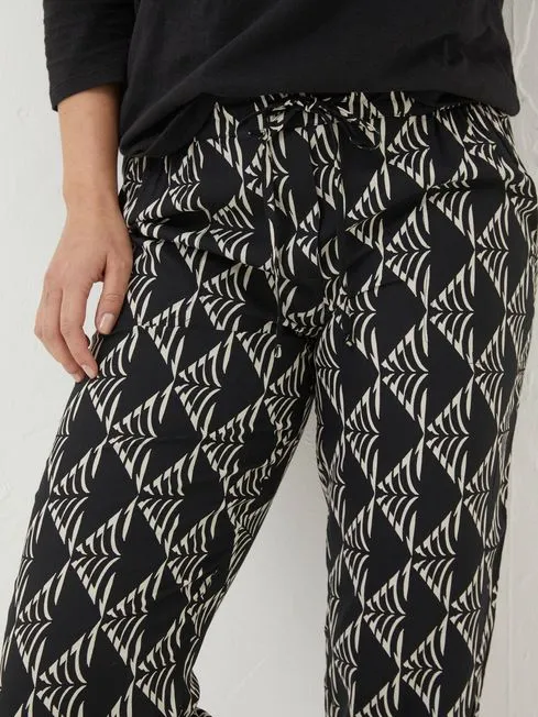 Women Fatface Pants and Leggings Lyme Black Mono Geo Trousers Women Fatface Pants and Leggings Lyme Black Mono Geo Trousers