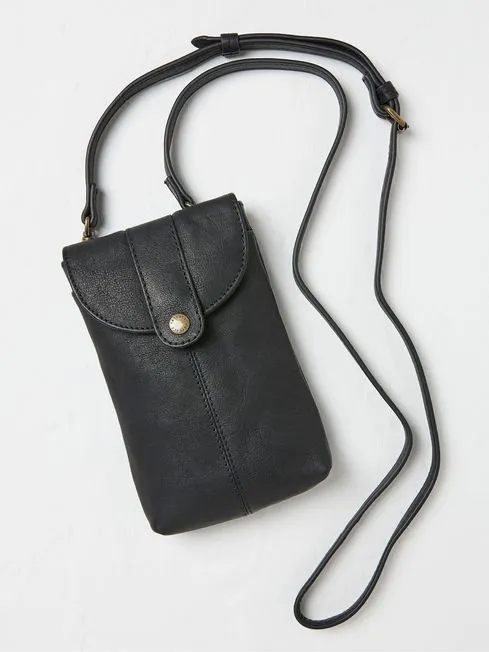Women Fatface Phone Bags Clara Black Phone Bag