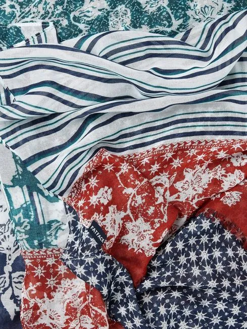 Women Fatface Scarves Bright Blue Paisley Scarf Women Fatface Scarves Bright Blue Paisley Scarf