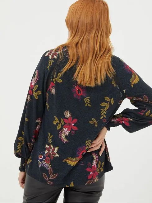 Women Fatface Shirts and Blouses Black Florence Dotted Floral Top Women Fatface Shirts and Blouses Black Florence Dotted Floral Top