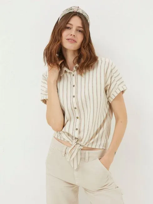 Women Fatface Shirts and Blouses Cali Natural Linen Blend Shirt