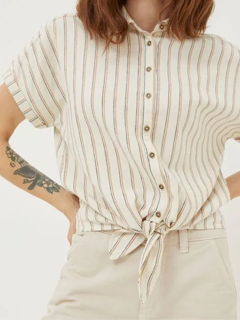 Women Fatface Shirts and Blouses Cali Natural Linen Blend Shirt Women Fatface Shirts and Blouses Cali Natural Linen Blend Shirt