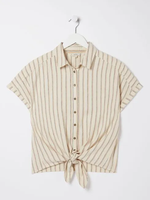 Women Fatface Shirts and Blouses Cali Natural Linen Blend Shirt Women Fatface Shirts and Blouses Cali Natural Linen Blend Shirt