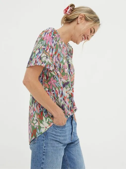 Women Fatface Shirts and Blouses Lyndy Green Expressive Floral Blouse