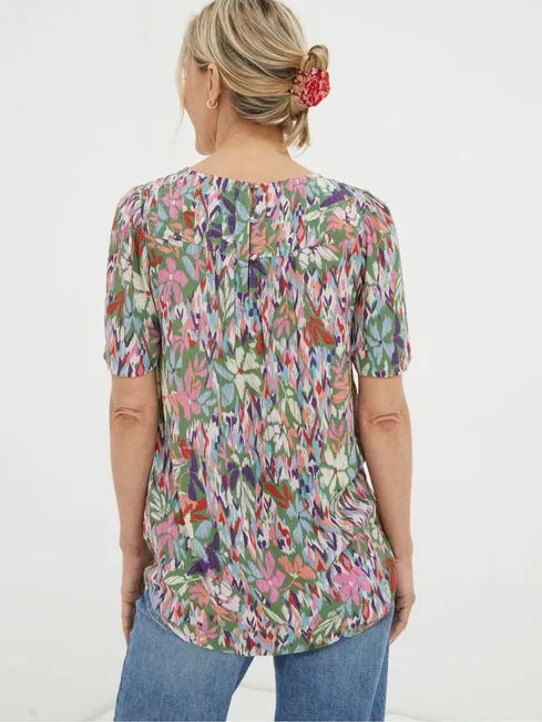 Women Fatface Shirts and Blouses Lyndy Green Expressive Floral Blouse Women Fatface Shirts and Blouses Lyndy Green Expressive Floral Blouse