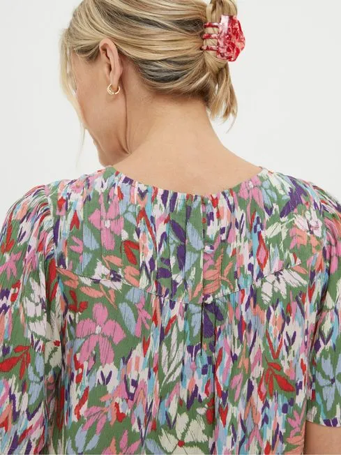 Women Fatface Shirts and Blouses Lyndy Green Expressive Floral Blouse Women Fatface Shirts and Blouses Lyndy Green Expressive Floral Blouse