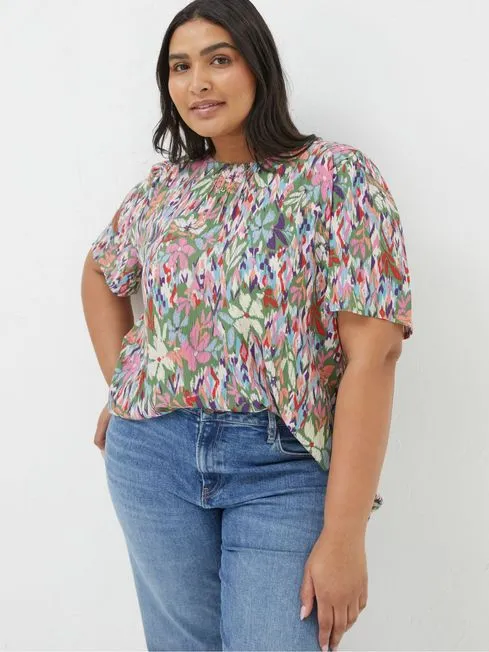 Women Fatface Shirts and Blouses Lyndy Green Expressive Floral Blouse Women Fatface Shirts and Blouses Lyndy Green Expressive Floral Blouse
