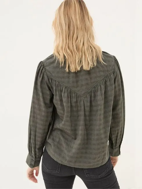 Women Fatface Shirts and Blouses Mathilde Khaki Green Blouse Women Fatface Shirts and Blouses Mathilde Khaki Green Blouse
