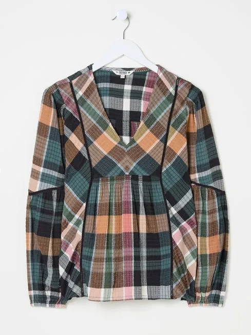 Women Fatface Shirts and Blouses Multi Lara Check Blouse Women Fatface Shirts and Blouses Multi Lara Check Blouse