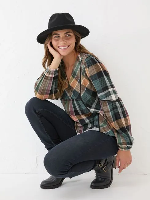Women Fatface Shirts and Blouses Multi Lara Check Blouse Women Fatface Shirts and Blouses Multi Lara Check Blouse