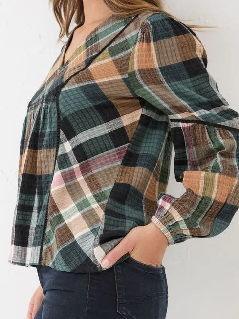 Women Fatface Shirts and Blouses Multi Lara Check Blouse Women Fatface Shirts and Blouses Multi Lara Check Blouse