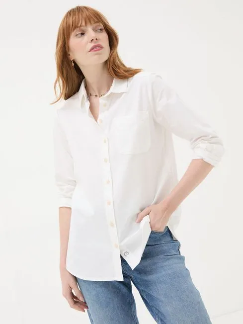 Women Fatface Shirts and Blouses Olivia White 100 Cotton Shirt