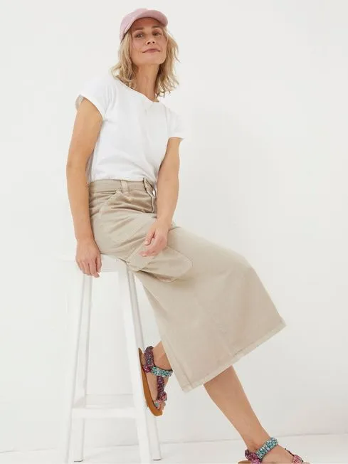 Women Fatface Skirts Candace Natural Cargo Midi Skirt