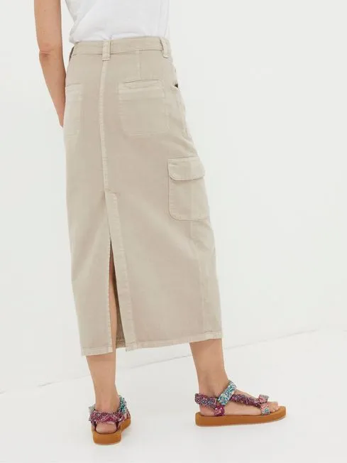 Women Fatface Skirts Candace Natural Cargo Midi Skirt Women Fatface Skirts Candace Natural Cargo Midi Skirt