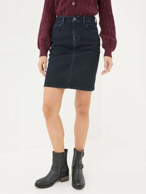 Women Fatface Skirts Hattie Dark Blue Denim Skirt