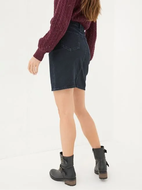 Women Fatface Skirts Hattie Dark Blue Denim Skirt