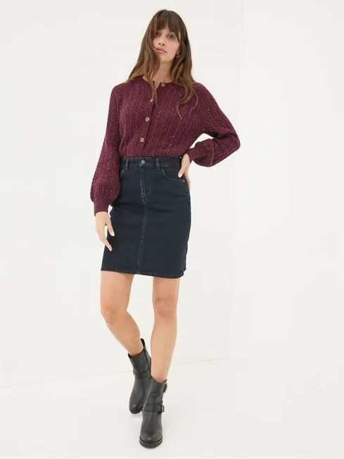 Women Fatface Skirts Hattie Dark Blue Denim Skirt