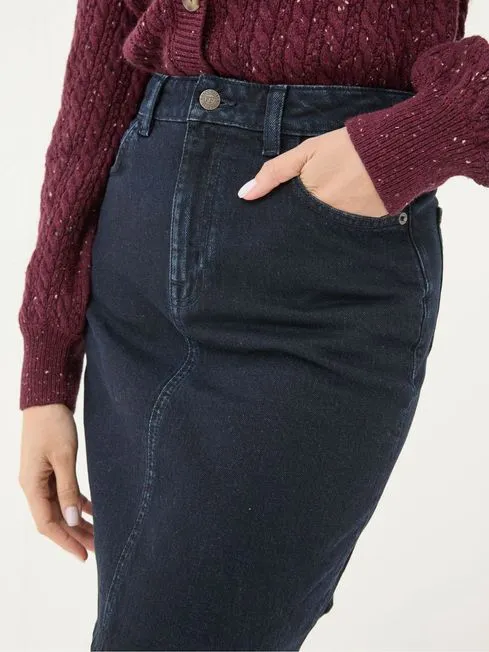 Women Fatface Skirts Hattie Dark Blue Denim Skirt