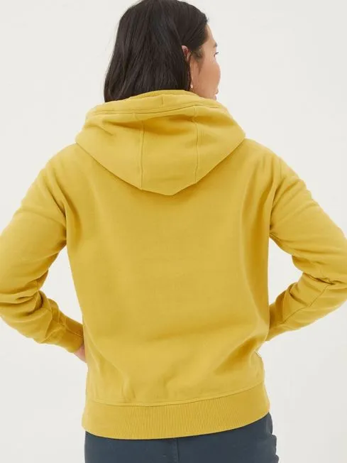 Women Fatface Sweatshirts and Hoodies Yellow Overhead Hoodie