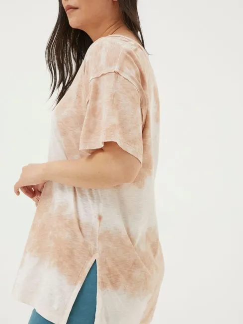 Women Fatface Tops and TShirts Abi Natural Tie Dye Tunic TShirt