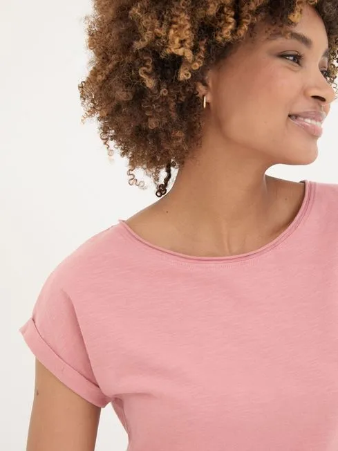 Women Fatface Tops and TShirts Ivy Organic Cotton Blush Pink TShirt