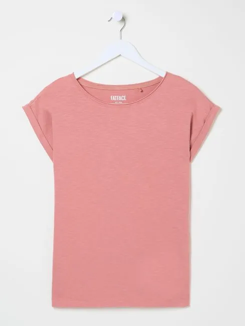 Women Fatface Tops and TShirts Ivy Organic Cotton Blush Pink TShirt