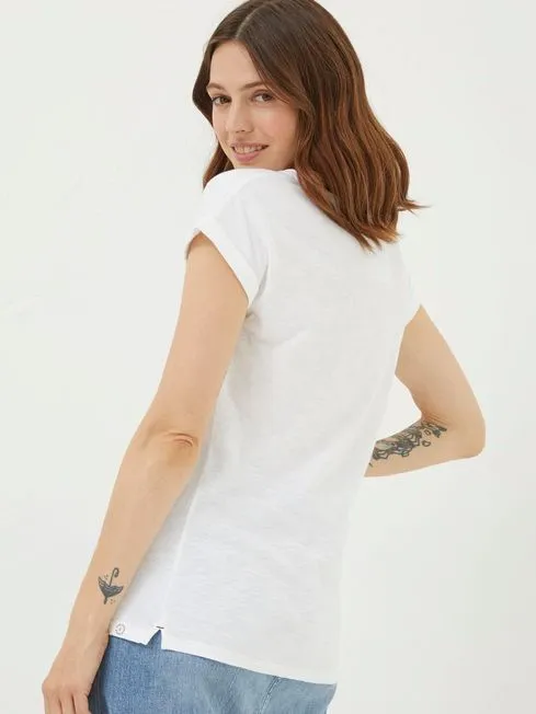 Women Fatface Tops and TShirts Ivy Organic Cotton White TShirt