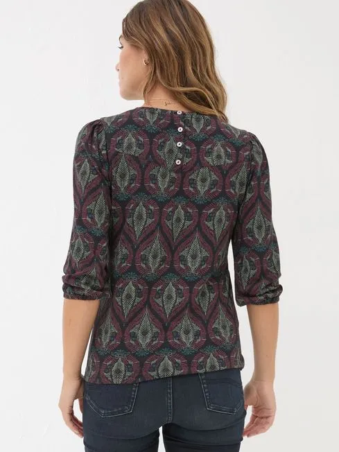 Women Fatface Tops and TShirts Penny Black Decorative Leaf Top Women Fatface Tops and TShirts Penny Black Decorative Leaf Top