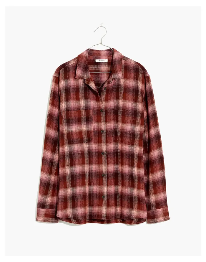 Women Flannel Oversized Ex Boyfriend Swing Shirt In Buffalo Check Faded Fig Madewell Tops and Shirts Women Flannel Oversized Ex Boyfriend Swing Shirt In Buffalo Check Faded Fig Madewell Tops and Shirts