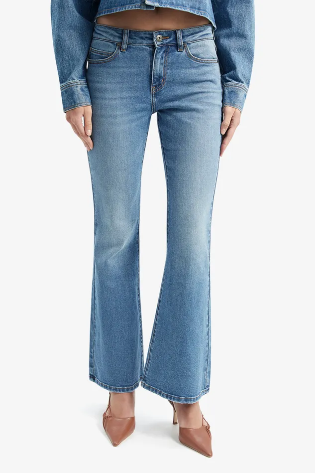 Women Flare Jeans Bardot Daxton Low Boot Leg Jeans In Dark Denim Dark Denim