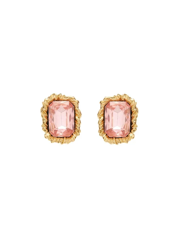 Women For The Bride Oscar De La Renta Lintzer Button Earrings Rose