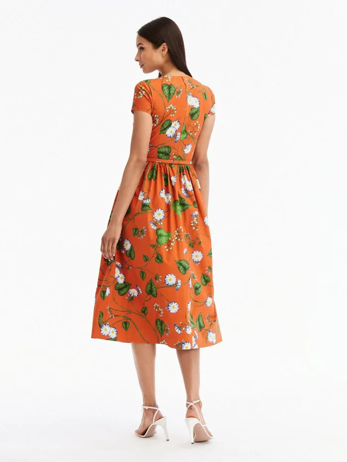 Women For The Bride Oscar De La Renta Morning Glory Cotton Poplin Dress Whitesienna Women For The Bride Oscar De La Renta Morning Glory Cotton Poplin Dress Whitesienna