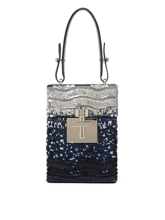 Women For The Bride Oscar De La Renta Ombr Sequin Alibi Top Handle Bag Silverblue