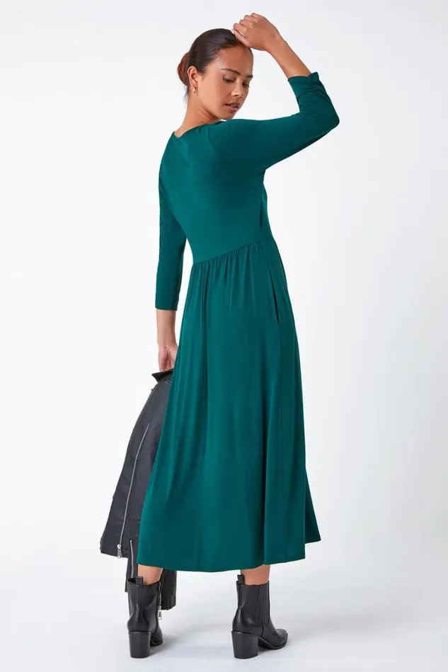 Women Forest Petite Stretch Jersey Midi Dress Roman Dresses