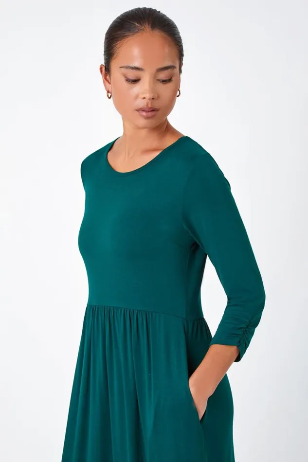 Women Forest Petite Stretch Jersey Midi Dress Roman Dresses