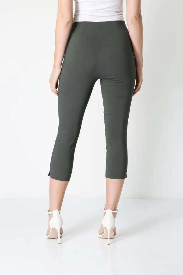 Women Forrest Elastic Waist Stretch Cropped Trousers Roman Coords