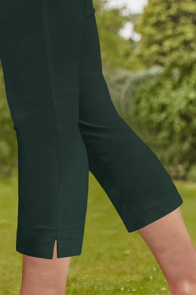 Women Forrest Elastic Waist Stretch Cropped Trousers Roman Coords