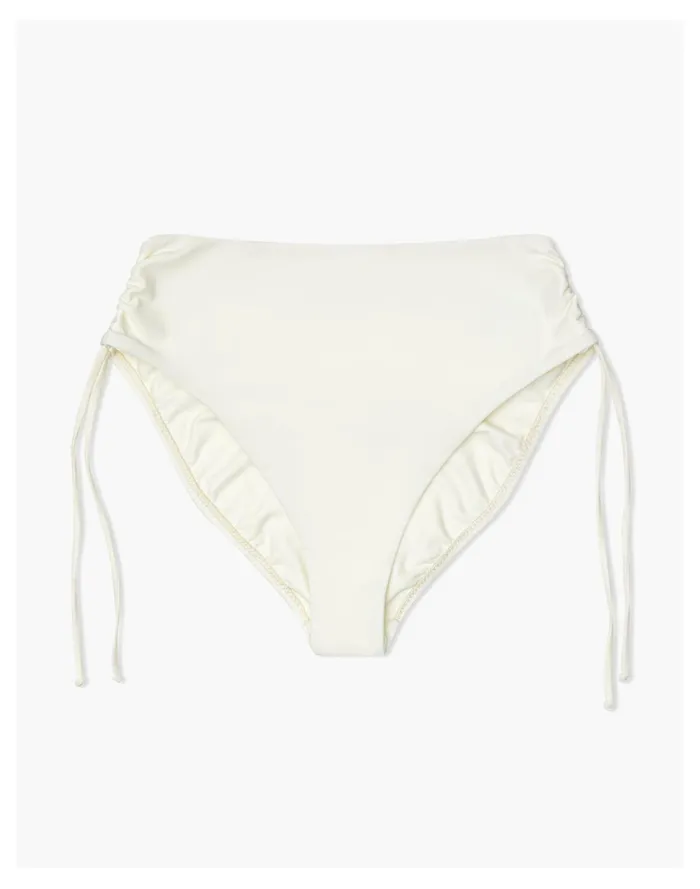 Women GALAMAAR Ruched High Waist Bikini Bottom Cream Madewell Swim Women GALAMAAR Ruched High Waist Bikini Bottom Cream Madewell Swim