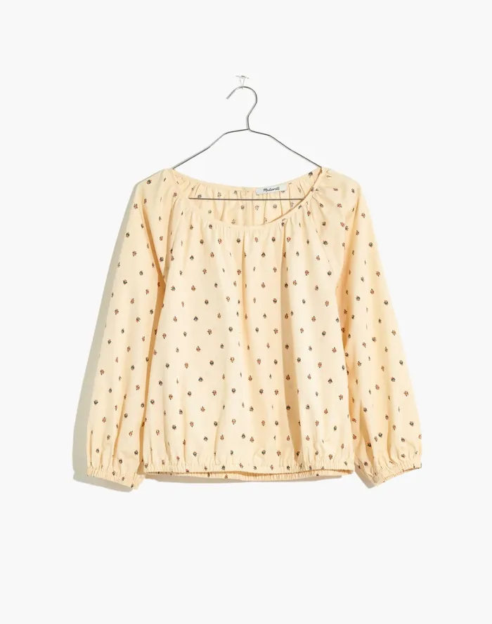 Women Gathered Puff Sleeve Crop Top Sunrise Floral Bone Madewell Tops and Shirts Women Gathered Puff Sleeve Crop Top Sunrise Floral Bone Madewell Tops and Shirts